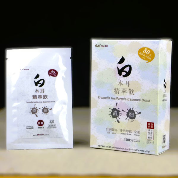 【新品上架】牧田MU10 白木耳精萃飲(冷水可沖泡)-80克新鮮銀耳高倍濃縮-6包/盒
